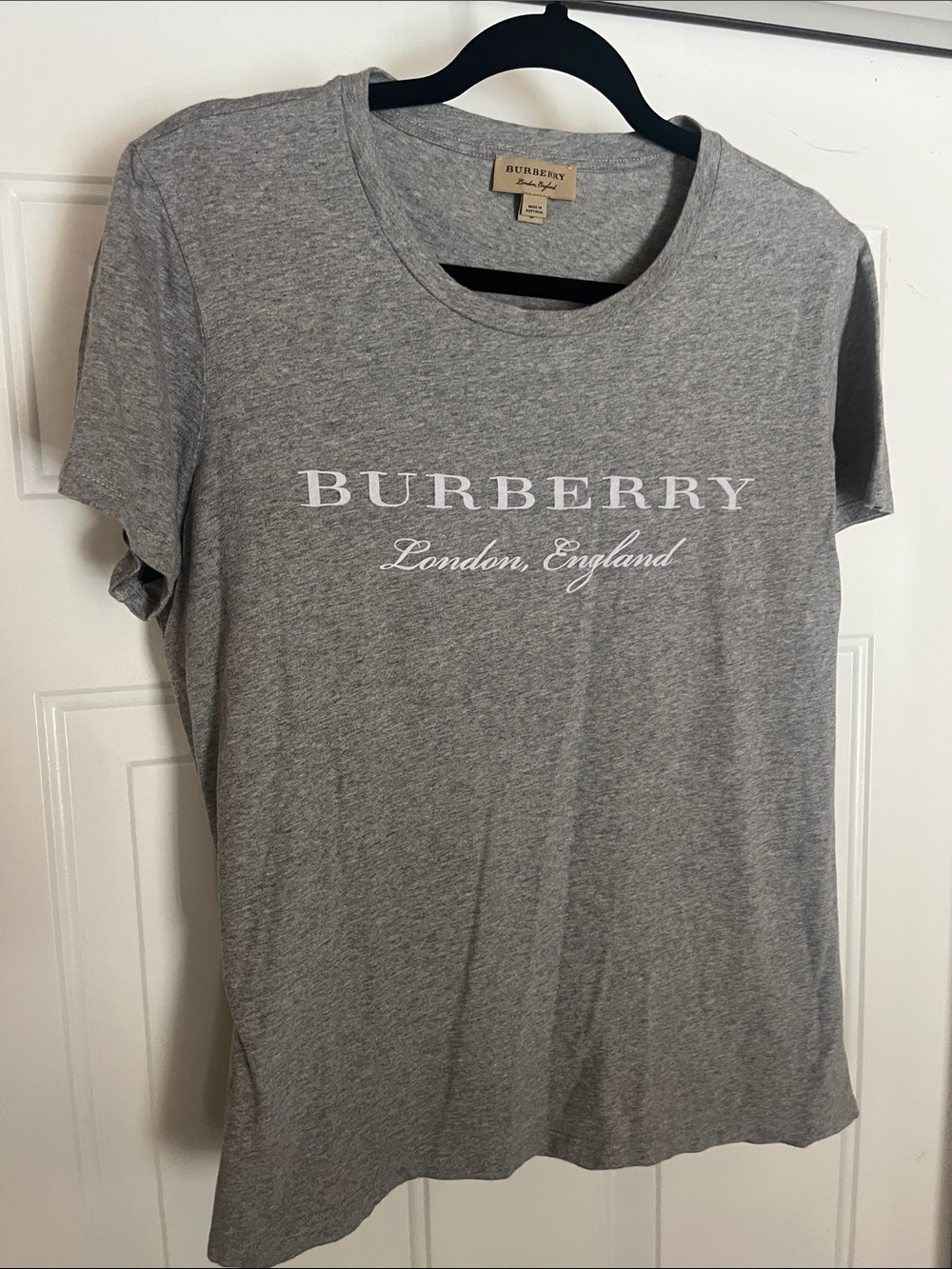 Burberry Gray Logo Crewneck T-Shirt